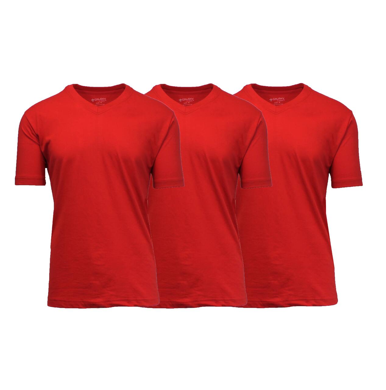 Galaxy by Harvic Men's Short Sleeve V-Neck T-Shirt 3 Pack